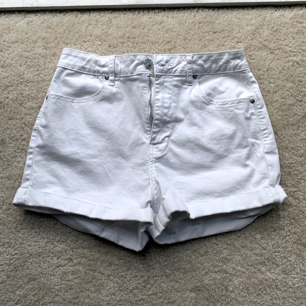 Forever 21 High-Rise White Denim Shorts